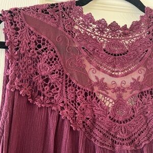 NWT TORRID Purple Lace Detail Tank Top